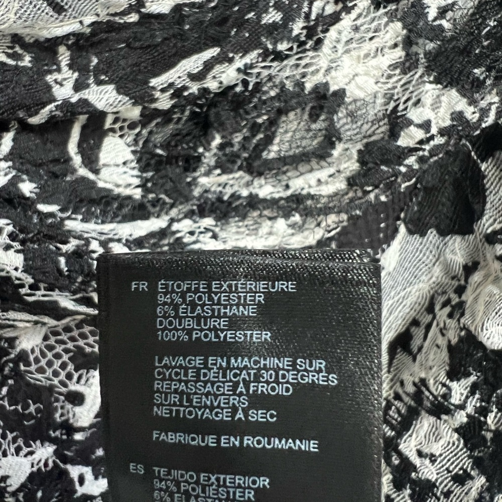 REISS Bodycon Romisa Draped Lace dress Asymmetrical Whimsical Y2K abstract print - Picture 12 of 15